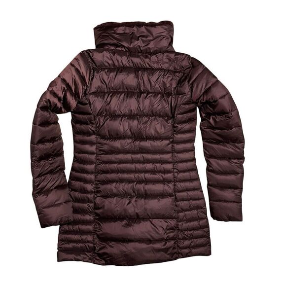 Save The Duck Caroline Womens S Burgundy Puffer Coat Faux Fur Long Iris Full Zip - Picture 6 of 7
